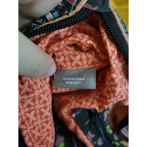 Croft & Barrow Quilted Tote Bag Black Floral Paisley Shoulder Bag Purse Zip Top - Picture 8 of 11